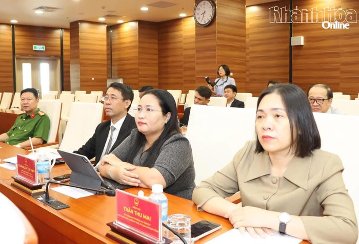 Các đại biểu dự hội nghị tại điểm cầu tỉnh Khánh Hòa.