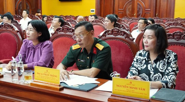 Đại biểu tham dự hội nghị tại điểm cầu Tỉnh ủy Quảng Trị - Ảnh: Q.V