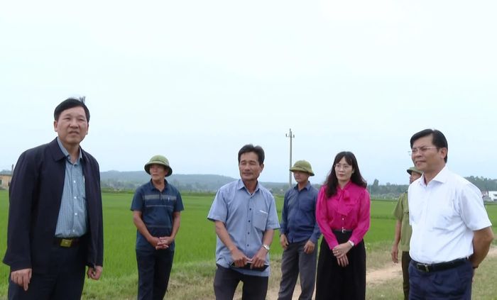 Lãnh đạo Đảng ủy xã Quảng Trạch thường xuyên kiểm tra công tác quản lý đất đai trên địa bàn - Ảnh: B.T