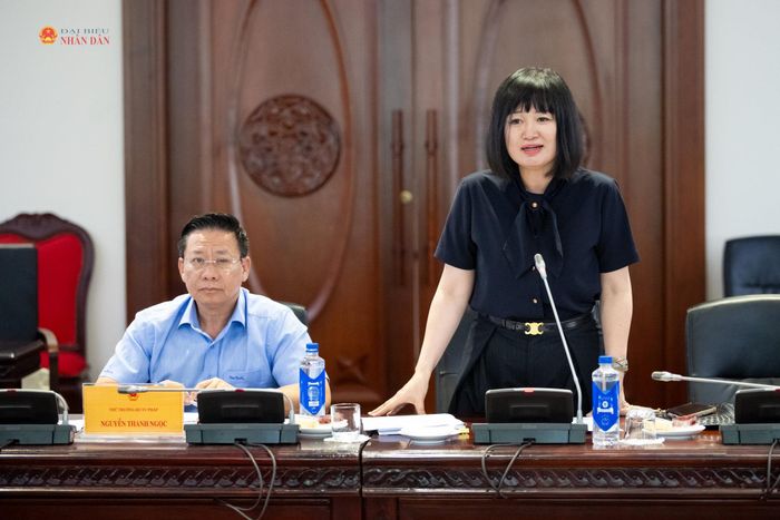 Phó Cục trưởng Cục Phổ biến, giáo dục pháp luật và Trợ giúp pháp lý, Bộ Tư pháp Ngô Quỳnh Hoa phát biểu