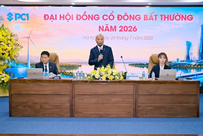 Ban lãnh đạo PC1 tại ĐHĐCĐ bất thường diễn ra ngày 24/7/2026. Ảnh: PC1