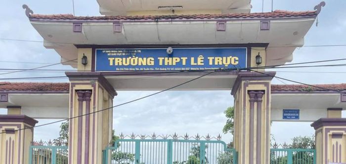 Trường Trung học phổ thông Lê Trực, tỉnh Quảng Trị. Ảnh: Fanpage nhà trường