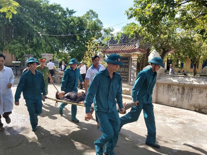 Cuộc diễn tập huy động khoảng 150 cán bộ, chiến sĩ và lực lượng tại chỗ tham gia
