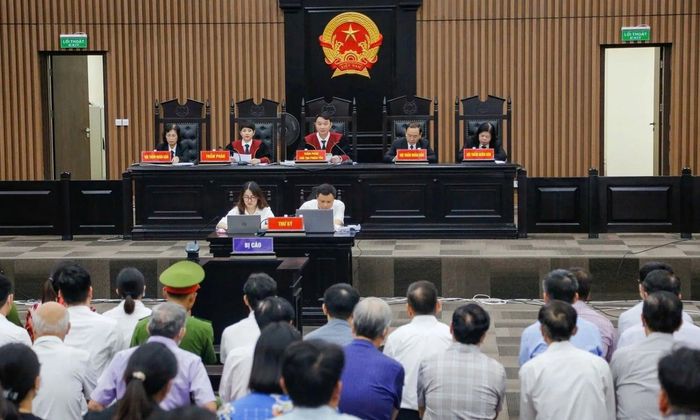 Một phiên xét xử tại TAND TP Hà Nội.