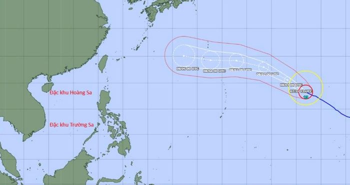 Dự báo đường đi siêu bão Dolphin của cơ quan khí tượng Nhật Bản lúc 7h ngày 1/8. (Nguồn: NCHMF)