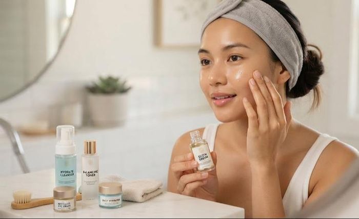 Yếu tố quyết định chất lượng da chính là sự kiên trì với một quy trình chăm sóc da cơ bản được thực hiện đúng cách mỗi ngày (Ảnh AI).