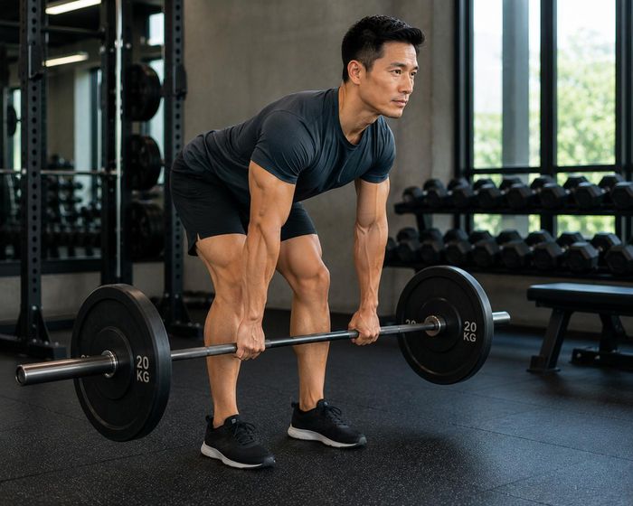 Romanian deadlift tăng sức mạnh chuỗi cơ phía sau. Ảnh: AI.