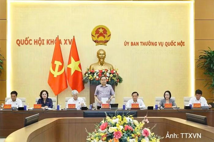 Chủ tịch Quốc hội Trần Thanh Mẫn phát biểu tại hội nghị. (Ảnh: TTXVN)