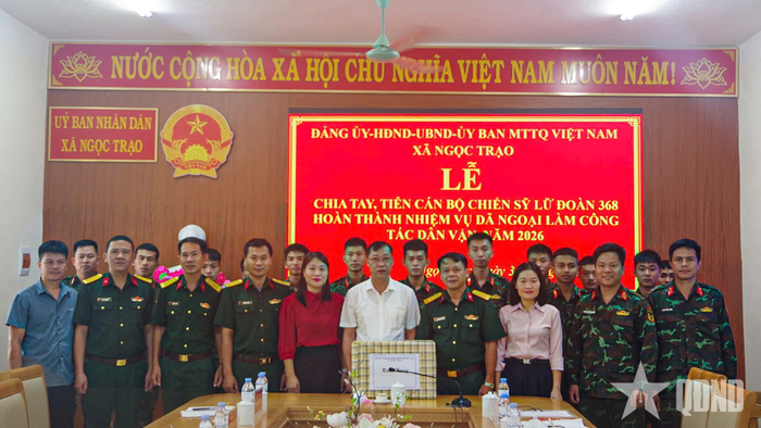 Kết thúc nhiệm vụ hành quân dã ngoại làm công tác dân vận giai đoạn 1 năm 2026 tại xã Ngọc Trạo. 
