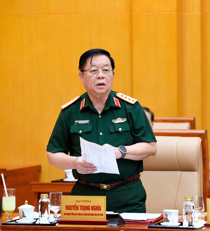 Đại tướng Nguyễn Trọng Nghĩa phát biểu tại hội nghị.