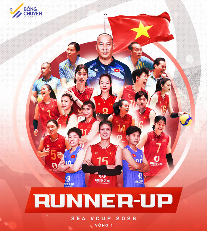 Đội tuyển bóng chuyền nữ Việt Nam về nhì ở chặng 1 SEA V.Cup 2026. Ảnh: Bóng chuyền Việt Nam