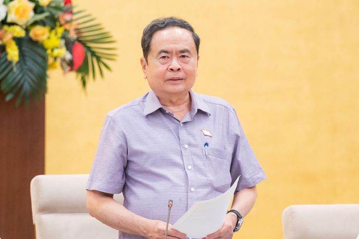 Bí thư Đảng ủy Quốc hội, Chủ tịch Quốc hội Trần Thanh Mẫn chủ trì hội nghị, chiều 2-8. Ảnh: Quochoi.vn
