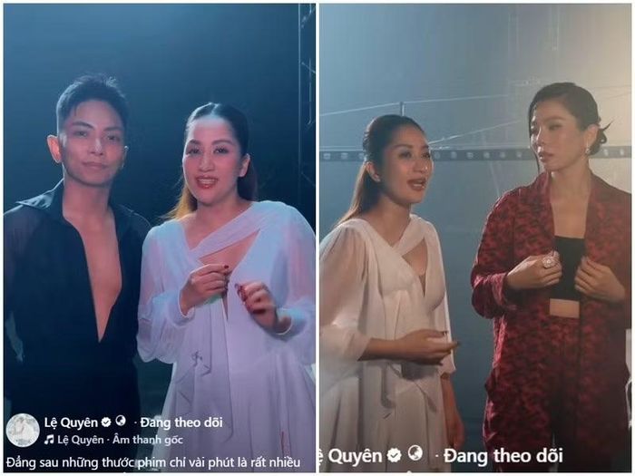 Khánh Thi cùng Phan Hiển đóng MV mới của Lệ Quyên. Ảnh: FB Lệ Quyên.