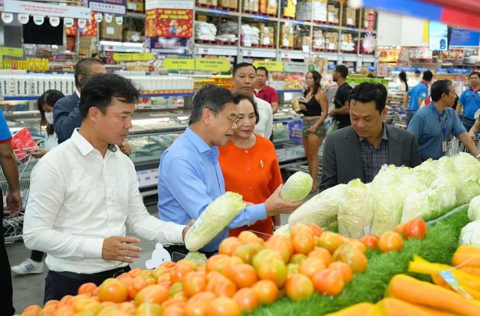 TPHCM tăng cường các giải pháp kiểm soát, nâng chất lượng thực phẩm (ông Nguyễn Văn Dũng (áo xanh) - Phó Chủ tịch HĐND TPHCM khảo sát sản phẩm tại siêu thị)