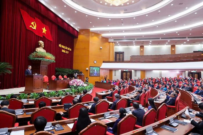 Hội nghị Trung ương 3 khóa XIV. Ảnh: PV.