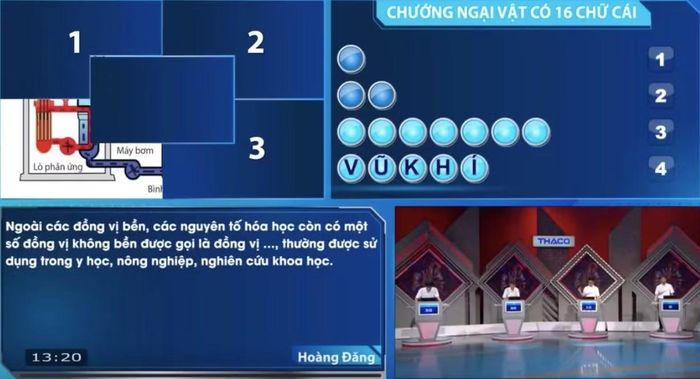 Hoàng Đăng nhanh chóng giải đáp ẩn số chướng ngại vật.
