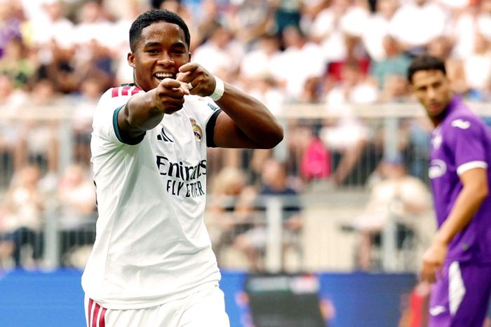Endrick ghi bàn mở tỷ số cho Real Madrid. Ảnh: Diario AS