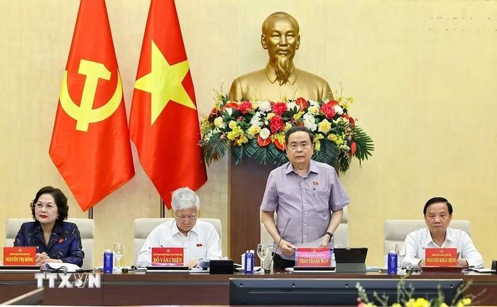 Chủ tịch Quốc hội Trần Thanh Mẫn phát biểu. (Ảnh: Doãn Tấn/TTXVN)