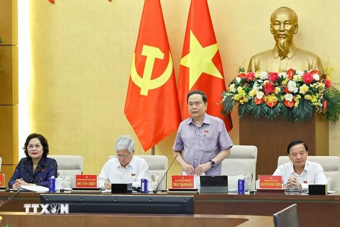 Chủ tịch Quốc hội Trần Thanh Mẫn phát biểu. (Ảnh: Doãn Tấn/TTXVN)