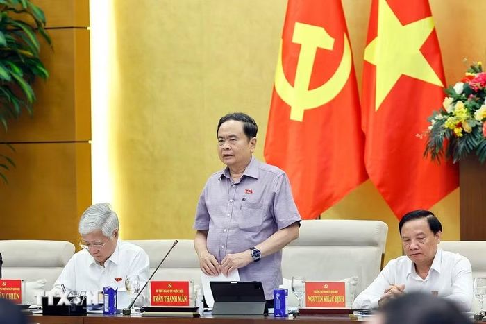 Chủ tịch Quốc hội Trần Thanh Mẫn phát biểu. (Ảnh: Doãn Tấn/TTXVN)