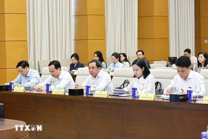 Tổ trưởng Tổ đảng Đoàn đại biểu Quốc hội các tỉnh, thành phố dự hội nghị. (Ảnh: Doãn Tấn/TTXVN)