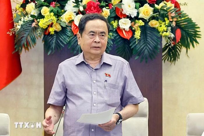 Chủ tịch Quốc hội Trần Thanh Mẫn phát biểu. (Ảnh: Doãn Tấn/TTXVN)