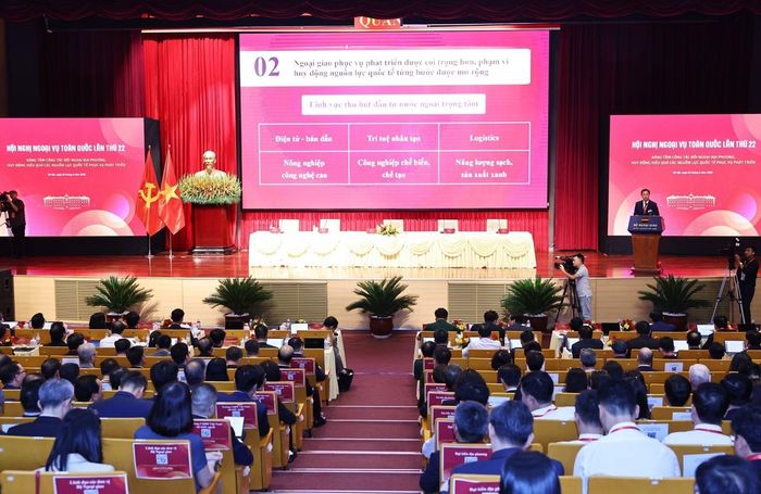 Quang cảnh Hội nghị Ngoại vụ toàn quốc lần thứ 22. (Ảnh: Minh Đức/TTXVN)