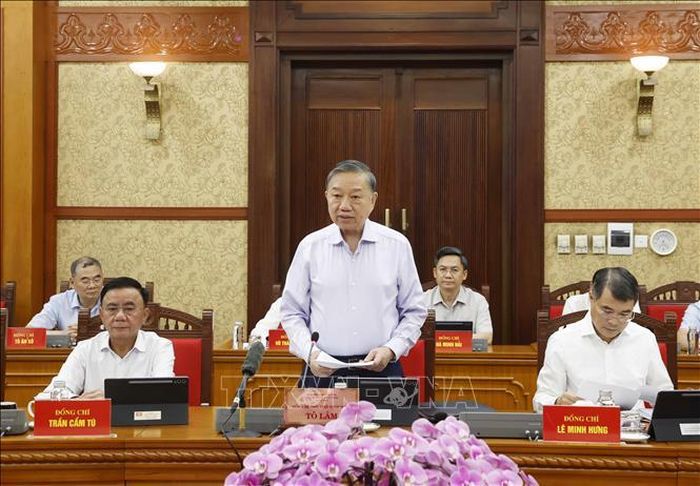 Tổng Bí thư, Chủ tịch nước Tô Lâm phát biểu chỉ đạo tại phiên họp Ban Chỉ đạo Trung ương về phát triển khoa học, công nghệ, đổi mới sáng tạo và chuyển đổi số, chiều 30/7/2026. Ảnh: Thống Nhất/TTXVN
