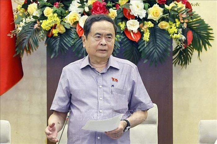 Chủ tịch Quốc hội Trần Thanh Mẫn phát biểu. Ảnh: Doãn Tấn/TTXVN