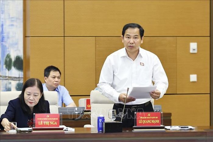 Tổng thư ký Quốc hội, Chủ nhiệm Văn phòng Quốc hội Lê Quang Mạnh phát biểu. Ảnh: Doãn Tấn/TTXVN