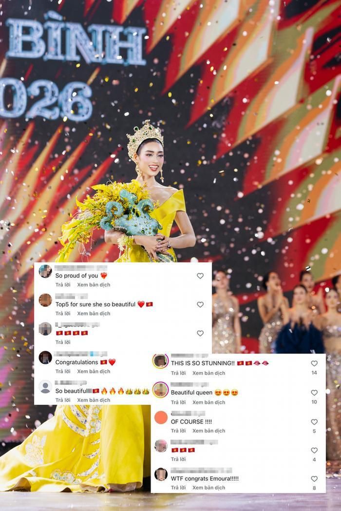 Khán ngiả quốc tế phản ứng về kết quả Miss Grand Vietnam 2026.