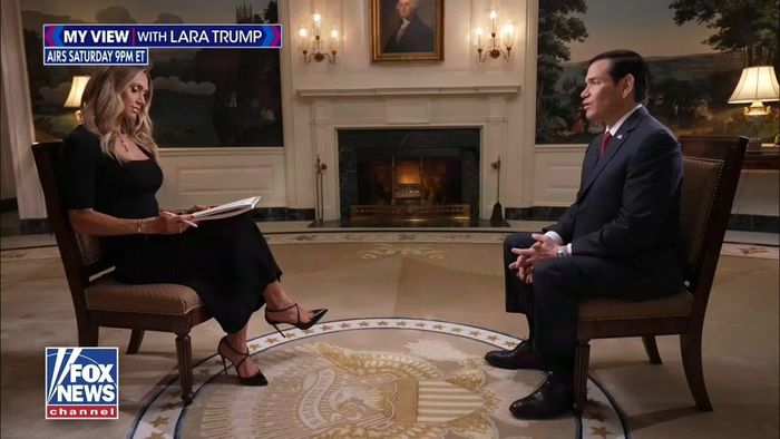 Ngoại trưởng Mỹ Marco Rubio trong cuộc phỏng vấn kênh Fox News. Ảnh: x.com.