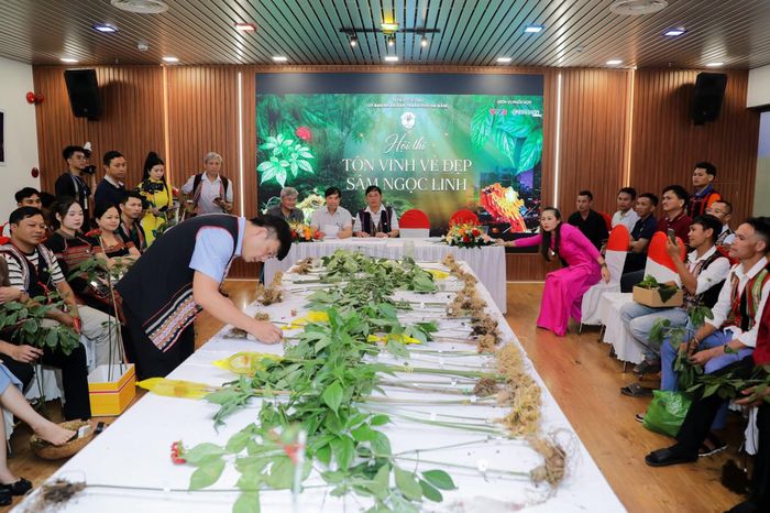 Quang cảnh Hội thi Tôn vinh vẻ đẹp Sâm Ngọc Linh vào chiều 1/8. Ảnh: Ban tổ chức