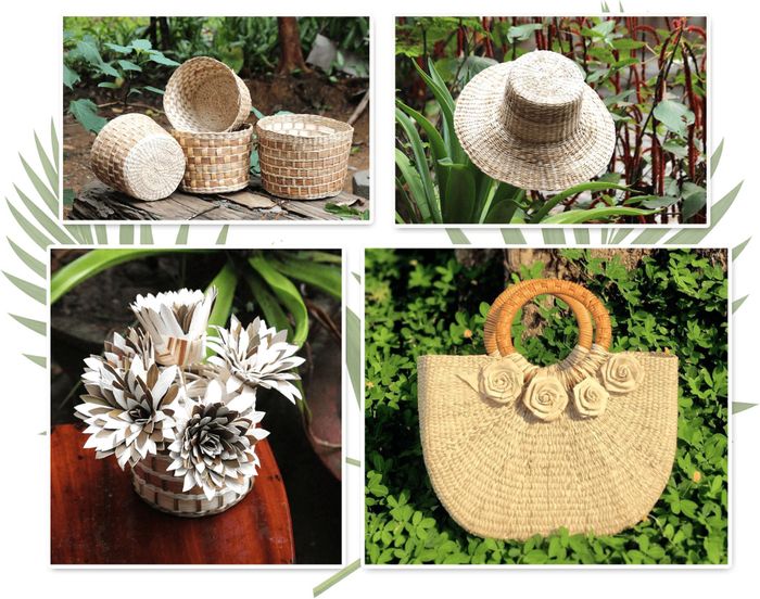 Các sản phẩm thủ công mỹ nghệ từ mo cau đang hướng tới tiêu chuẩn xuất khẩu. Ảnh: NVCC