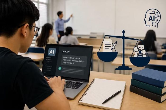 Bài toán đặt ra không phải là loại bỏ AI khỏi giảng đường, mà là xây dựng phương thức đánh giá đủ linh hoạt để bảo đảm trung thực học thuật. Ảnh minh họa: ChatGPT