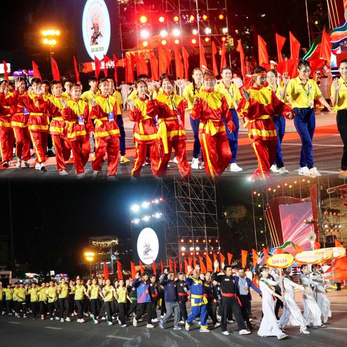 Những lá cờ võ phái, sắc phục đa dạng cùng đội ngũ võ sư, võ sinh đã tạo nên không gian giao lưu sôi động, thể hiện sức lan tỏa của võ cổ truyền Việt Nam vượt ra ngoài biên giới quốc gia.