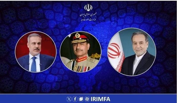 Iran thông báo Ngoại trưởng Araqchi đã có các cuộc điện đàm với Tổng tham mưu trưởng quân đội Pakistan Asim Munir, Ngoại trưởng Thổ Nhĩ Kỳ Hakan Fidan. Ảnh: IRNA