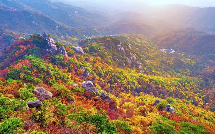 Vườn quốc gia Bukhansan là vườn quốc gia duy nhất trong khu vực đô thị Seoul (Hàn Quốc), với cảnh quan thay đổi theo từng mùa, rực rỡ nhất là vào mùa thu. Ảnh: english.visitseoul.net