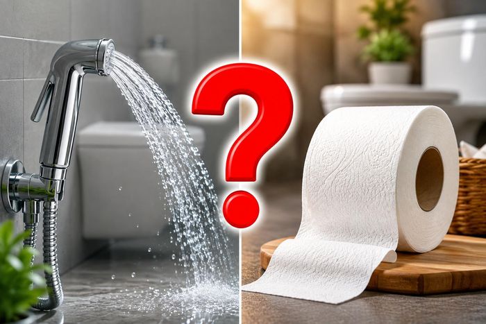 Đi vệ sinh xong dùng vòi xịt hay giấy vệ sinh thì tốt hơn? Ảnh minh họa.