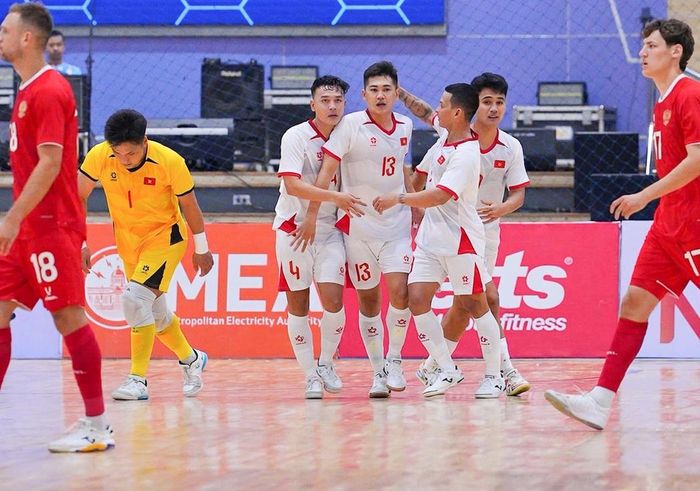 Đội tuyển futsal Việt Nam cầm hòa Nga 2-2. (Ảnh: VFF)