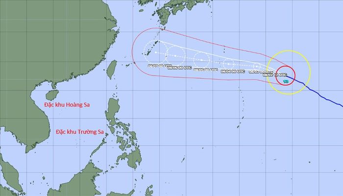 Dự báo đường đi bão Dolphin của cơ quan khí tượng Nhật Bản lúc 7h ngày 2/8. (Nguồn: NCHMF)