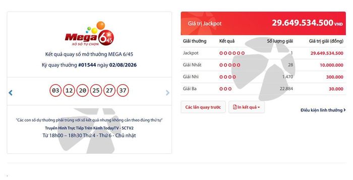 Một vé trúng độc đắc Vietlott trị giá gần 30 tỷ đồng. (Ảnh: Đại Việt)