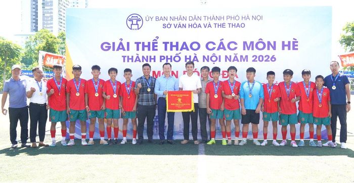 Đội bóng U13 xã An Khánh xuất sắc giành HCV. Ảnh: AK