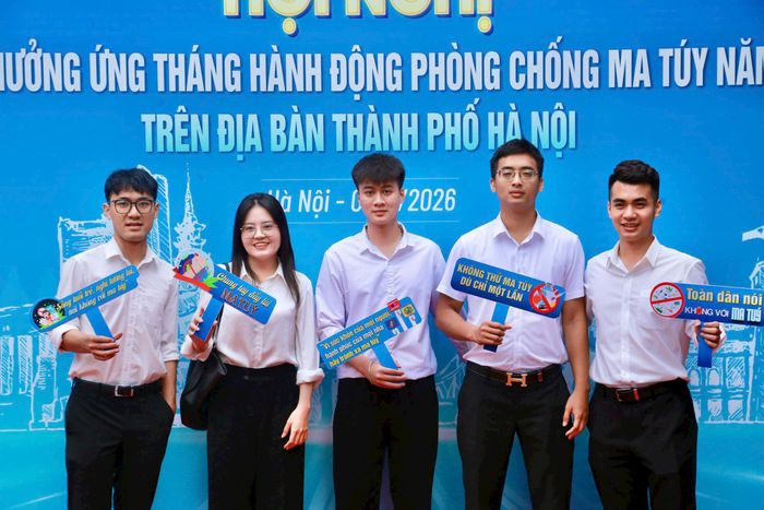 Đoàn viên thanh niên Hà Nội hưởng ứng Tháng hành động phòng, chống ma tuýnăm 2026. Ảnh: Công an Hà Nội