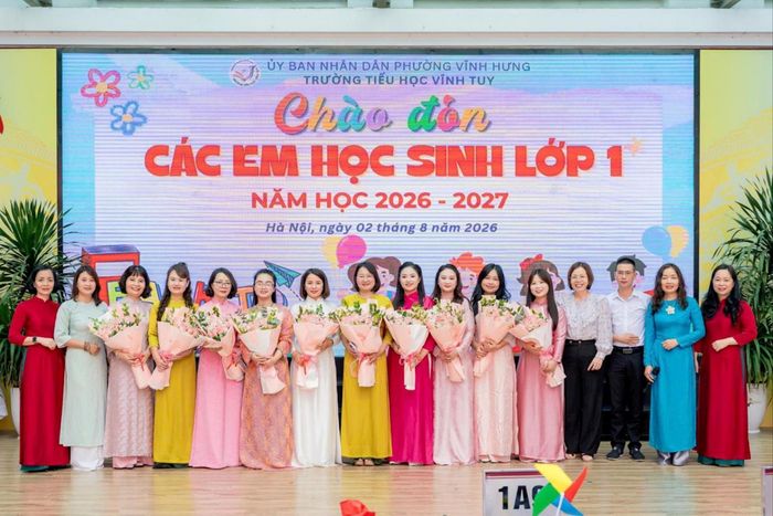 Đội ngũ giáo viên lớp 1 của Trường Tiểu học Vĩnh Tuy. Ảnh: CTV