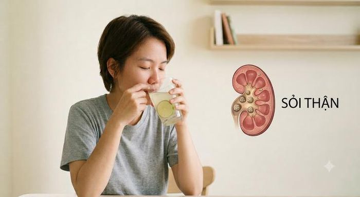 Thói quen uống nước chanh hàng ngày giúp hỗ trợ phòng ngừa sỏi thận tự nhiên và hiệu quả. Ảnh minh họa AI