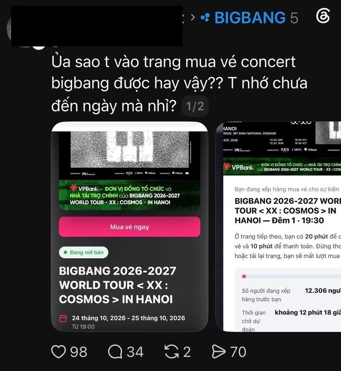 Một fan phát hiện trang bán vé giả mạo.