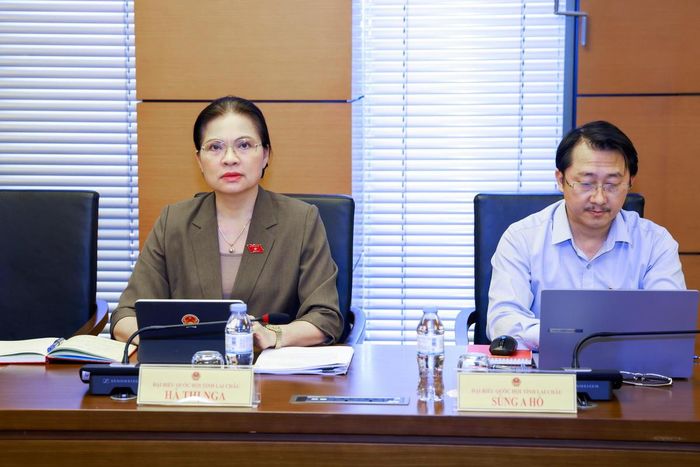 Ủy viên Trung ương Đảng, Phó Chủ tịch-Tổng Thư ký UBTƯ MTTQ Việt Nam Hà Thị Nga tham dự phiên thảo luận tại Tổ (Ảnh: Quang Vinh)