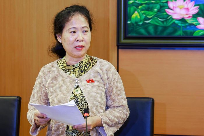 Đại biểu Quốc hội Tô Ái Vang phát biểu (Ảnh: Quang Vinh)