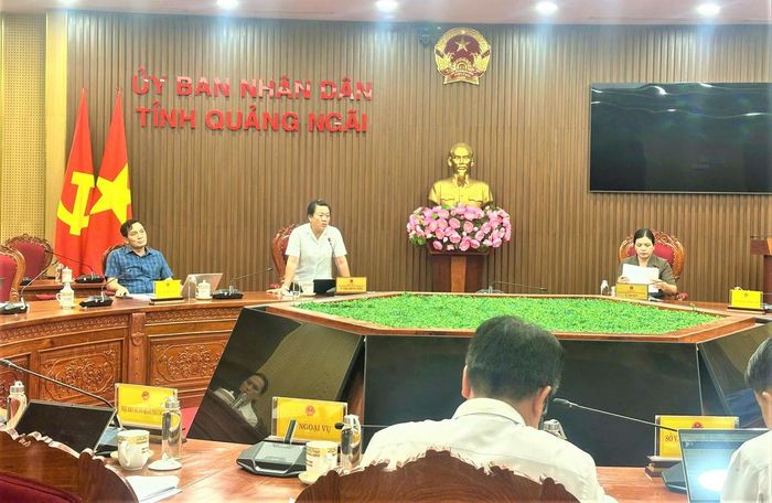 Bà Y Thị Bích Thọ, Phó Chủ tịch Thường trực Ủy ban MTTQ Việt Nam tỉnh Quảng Ngãi phát biểu tại buổi làm việc. Ảnh: NT.